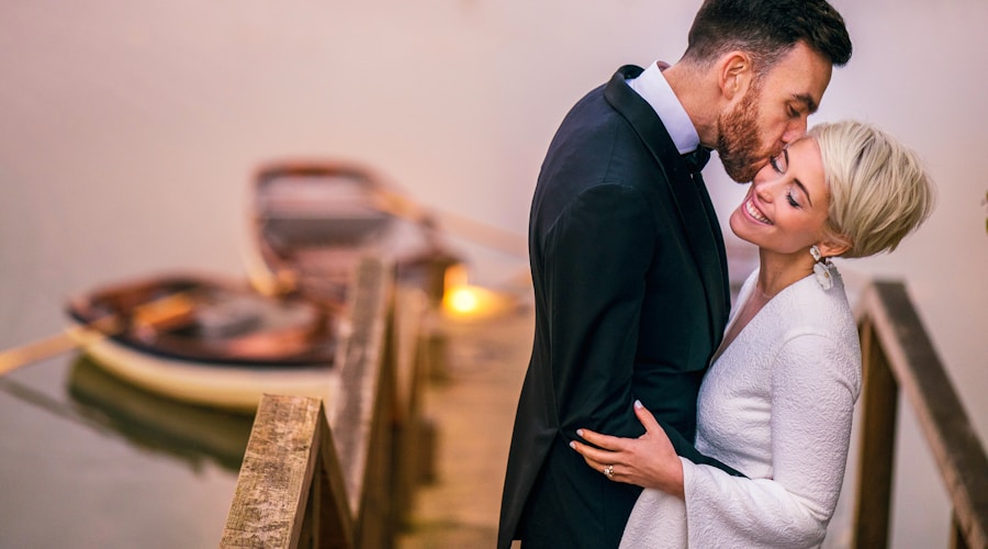 A couple embracing after meeting through an international matchmaking process
